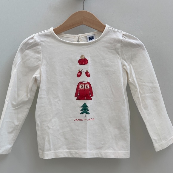 Janie and Jack Snowflake Lane Holiday Tee [2T] - Picture 1 of 3